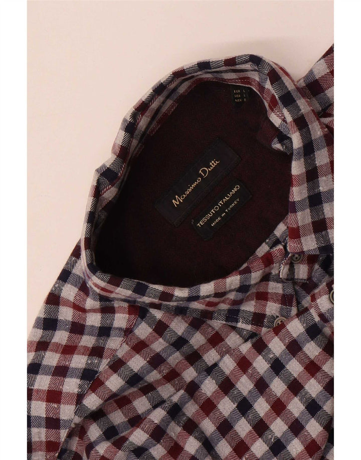 Мужская фланелевая рубашка Massimo Dutti в крупную разноцветную клетку
