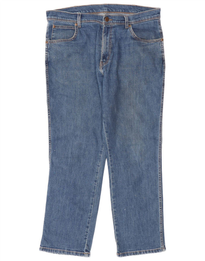 Мужские прямые джинсы Wrangler стандартного кроя W36 L30, синие, хлопок