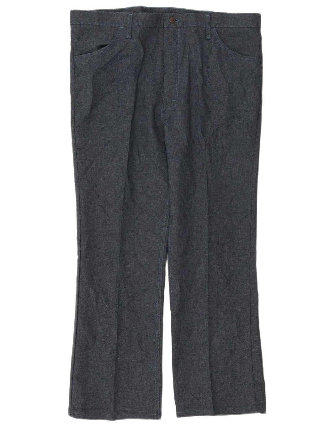 Мужские прямые костюмные брюки Wrangler W42 L30 темно-синие из полиэстера