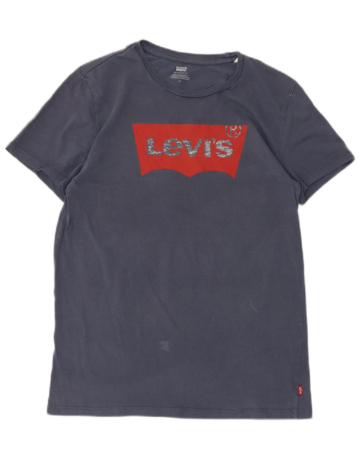 Женская футболка с рисунком Levi's Top UK 12 Medium Navy Blue