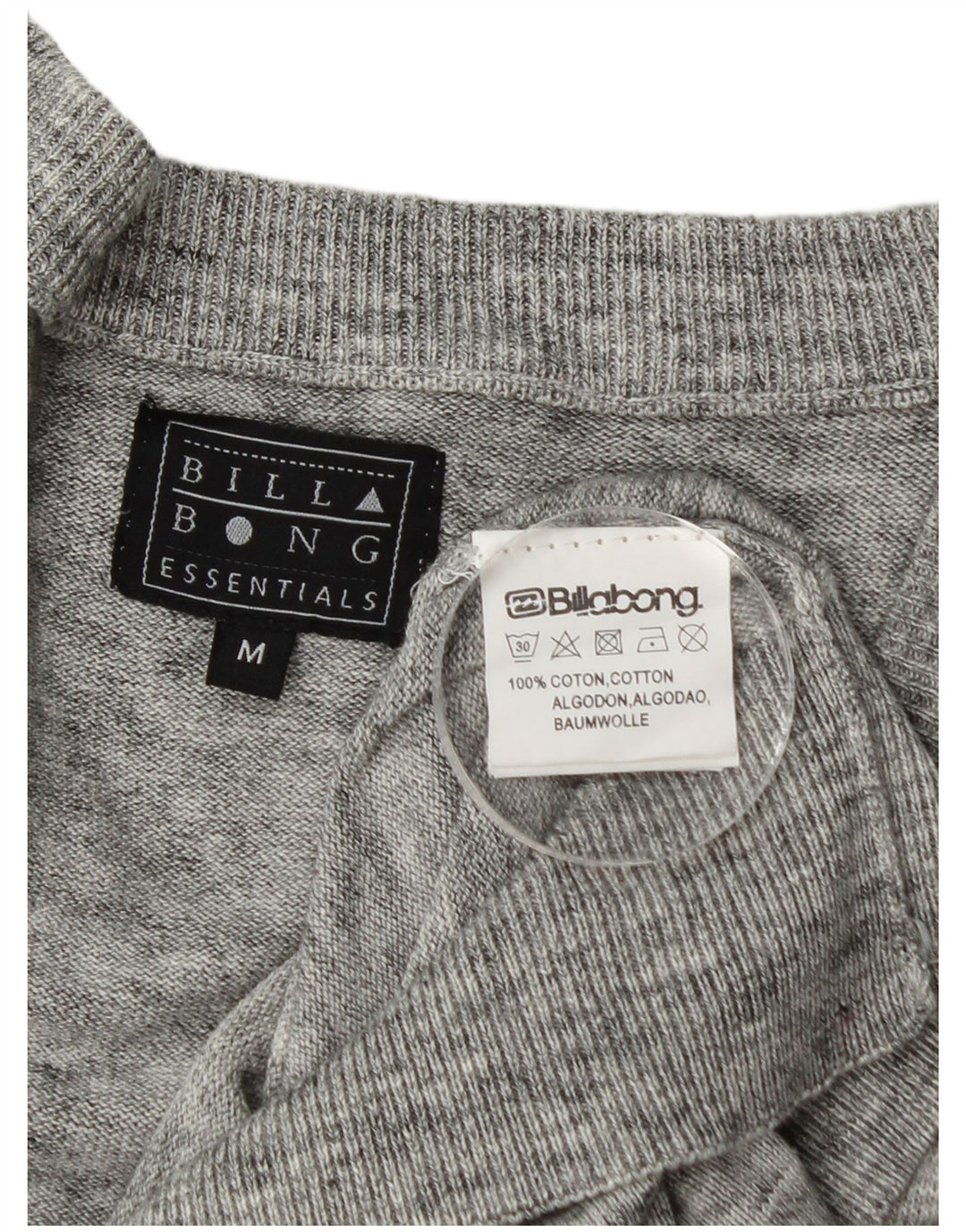 Мужской кардиган Billabong, хлопковый свитер среднего серого цвета с крапинками