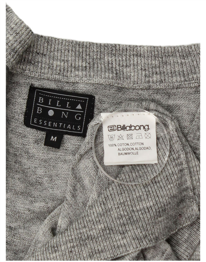 Мужской кардиган Billabong, хлопковый свитер среднего серого цвета с крапинками
