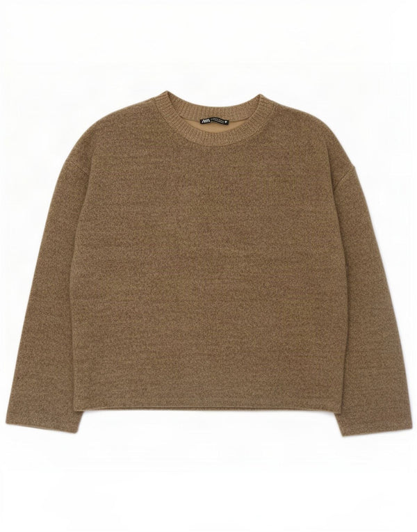 Zara Женская блузка Top UK 14 Medium Brown Flecked