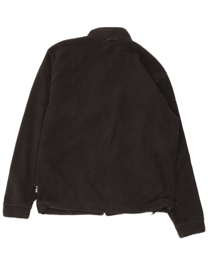 Мужская флисовая куртка FILA UK 40, большая, черная, полиэстер