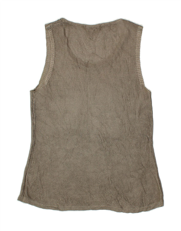 MUSETTI Womens Vest Top US 4 Small Grey Viscose Vintage Musetti and Second-Hand Musetti from Messina Hembry 