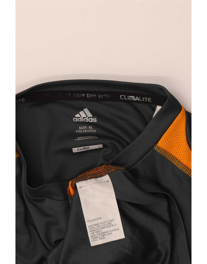 Мужская футболка Adidas Climalite Top XL Серая с цветными блоками из полиэстера
