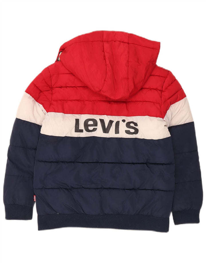 Утепленная куртка с рисунком Levi's для мальчиков 9–10 лет, разноцветная, с цветными блоками