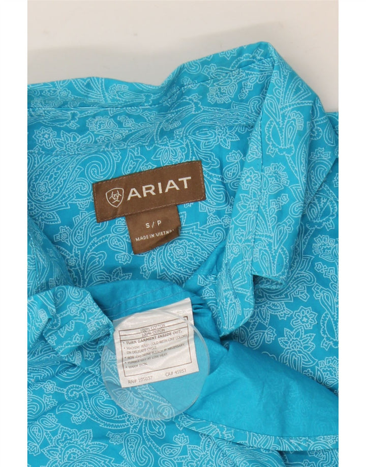 Мужская рубашка Ariat, маленькая синяя, хлопок с пейсли