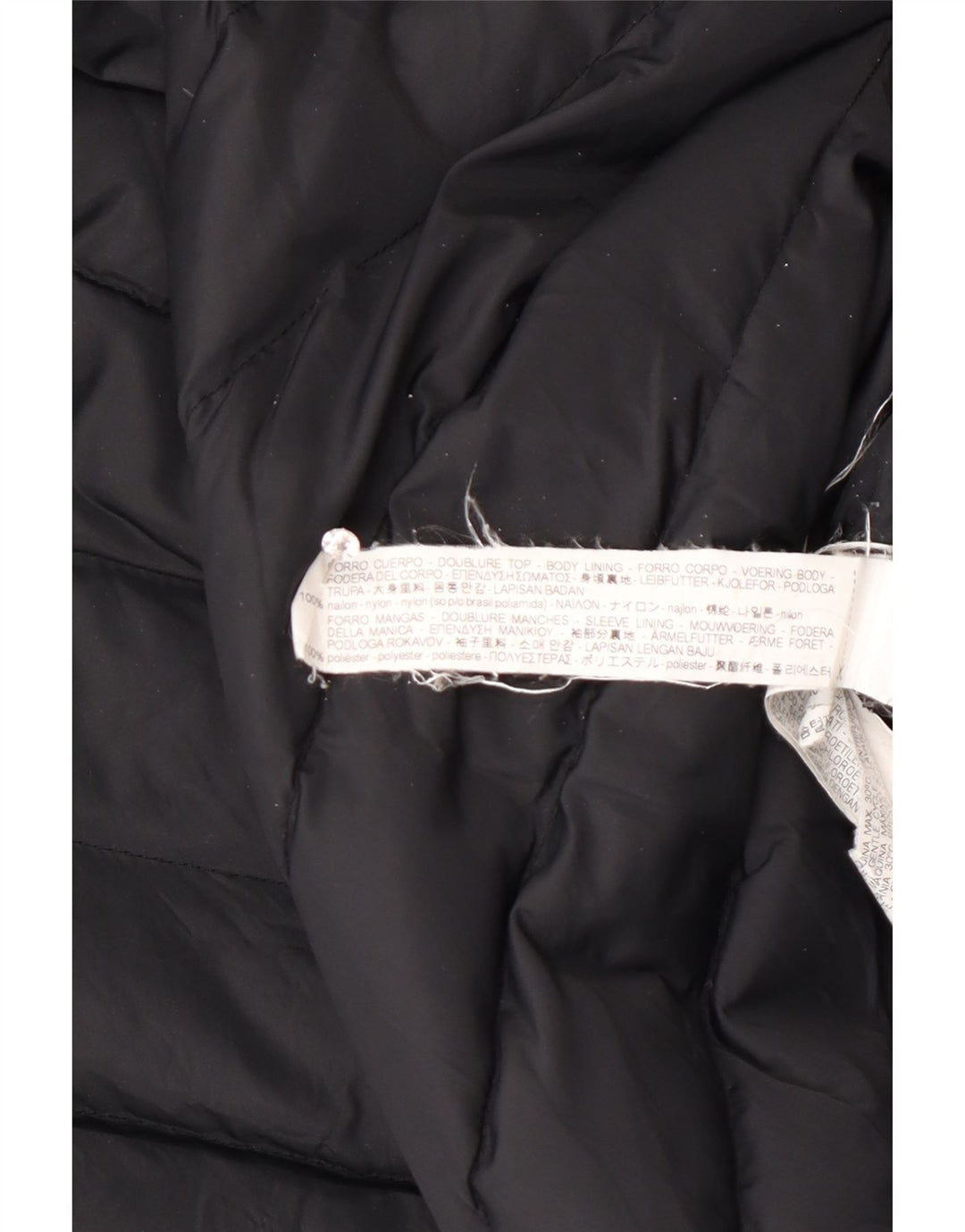 Женское стеганое пальто Zara UK 14, средний черный полиэстер с цветными блоками