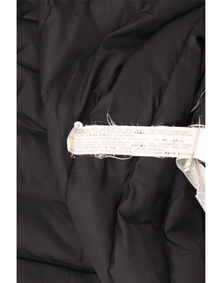 Женское стеганое пальто Zara UK 14, средний черный полиэстер с цветными блоками