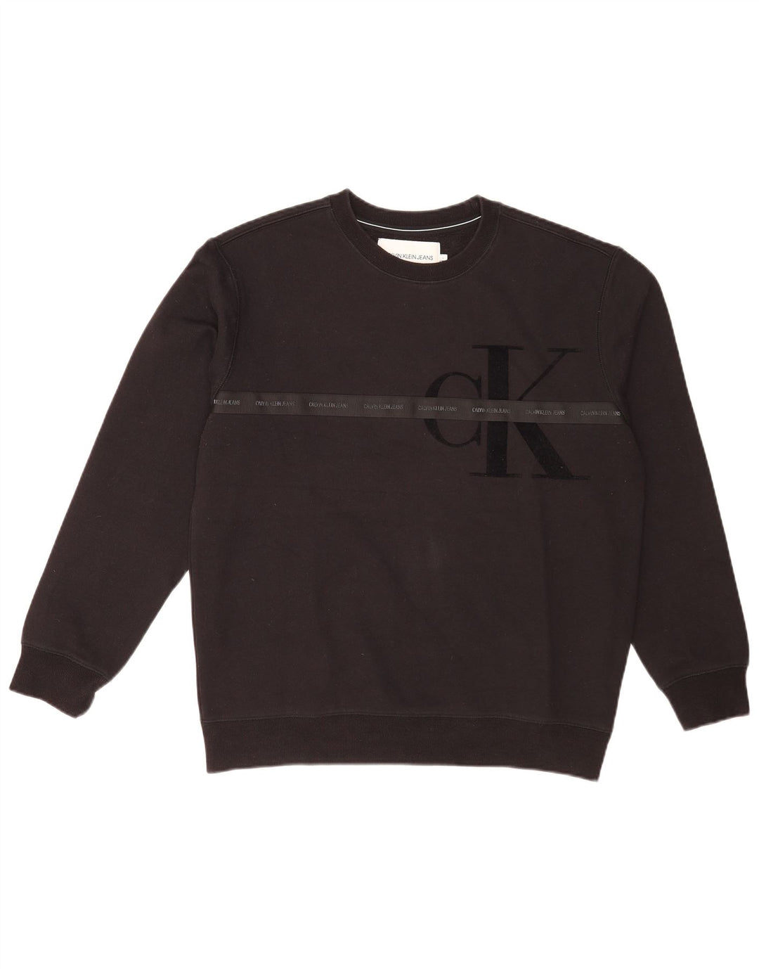 Calvin Klein Jeans Мужской свитшот с рисунком стандартного кроя, большой черный