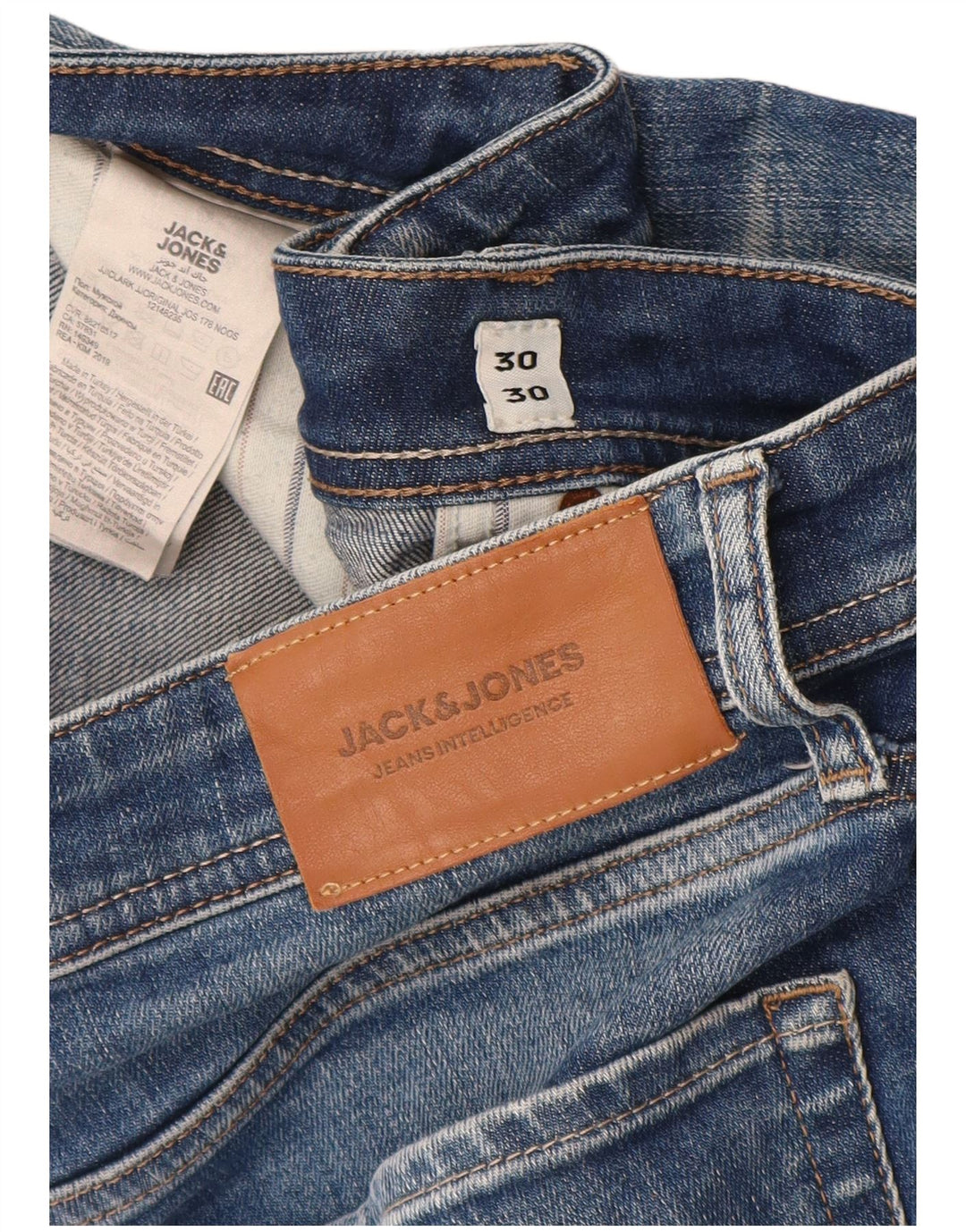 Мужские узкие джинсы Jack & Jones W30 L30, синий хлопок