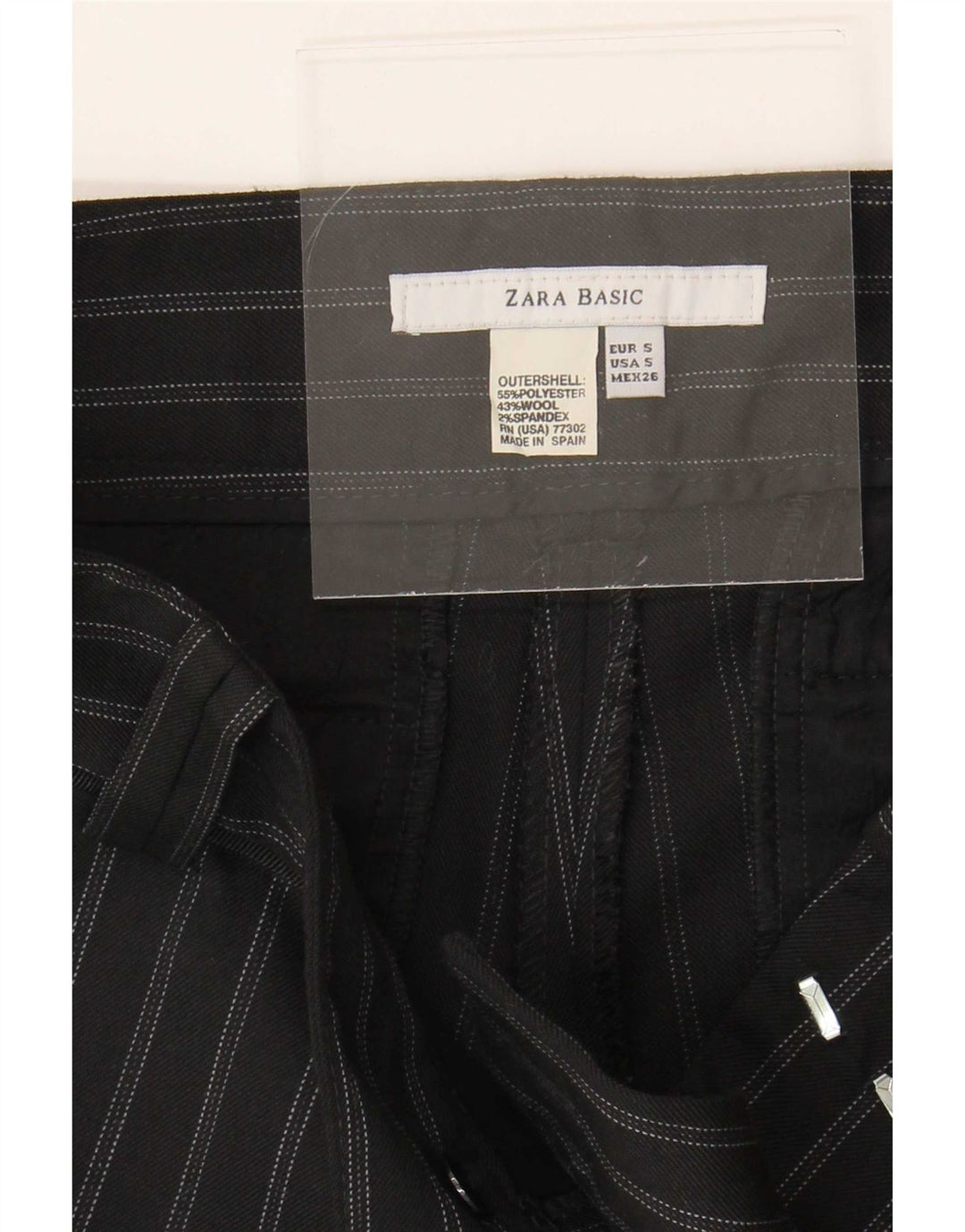 Женские шорты чинос Zara, маленькие W26, черные полиэстер в тонкую полоску