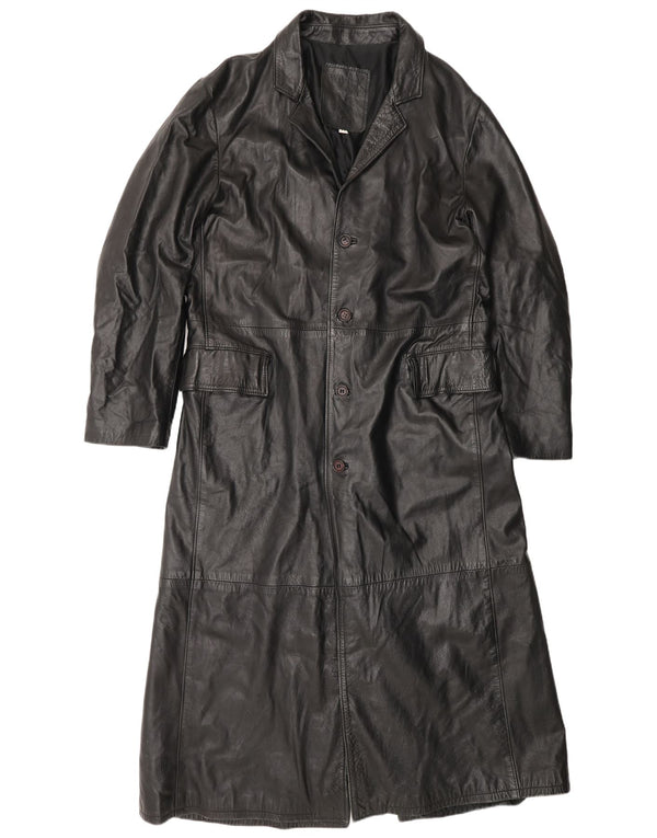 Женское кожаное пальто Wake UK 22 3XL, черное кожаное