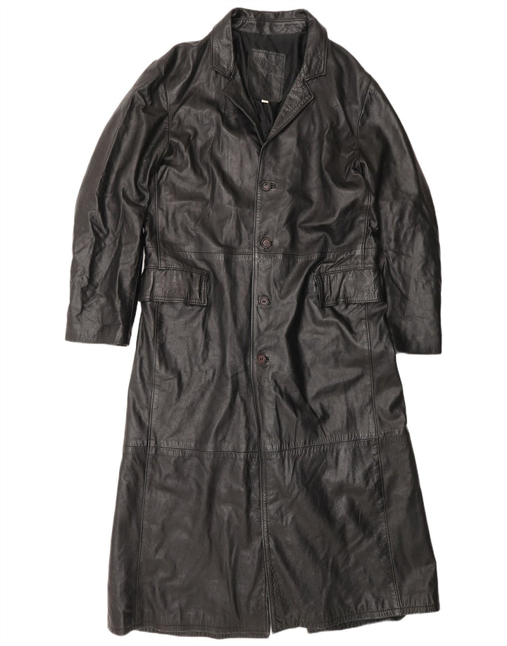 Женское кожаное пальто Wake UK 22 3XL, черное кожаное