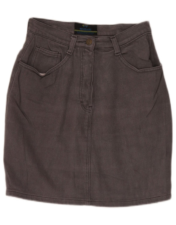 ВИНТАЖНАЯ Женская джинсовая юбка с высокой талией IT 42 Medium W28 Серый хлопок