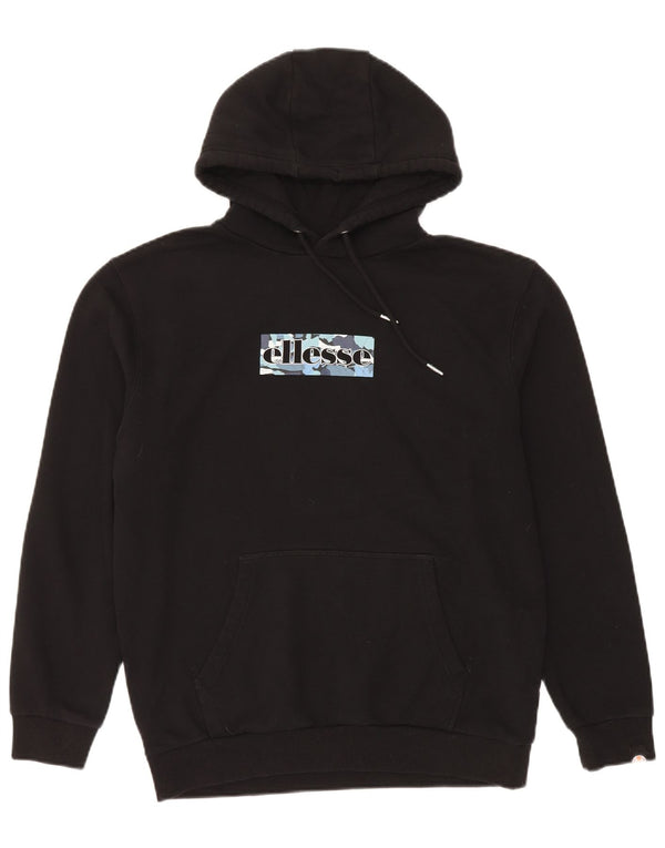 Женский джемпер с капюшоном Ellesse UK 14, большой черный, хлопковый, спортивный