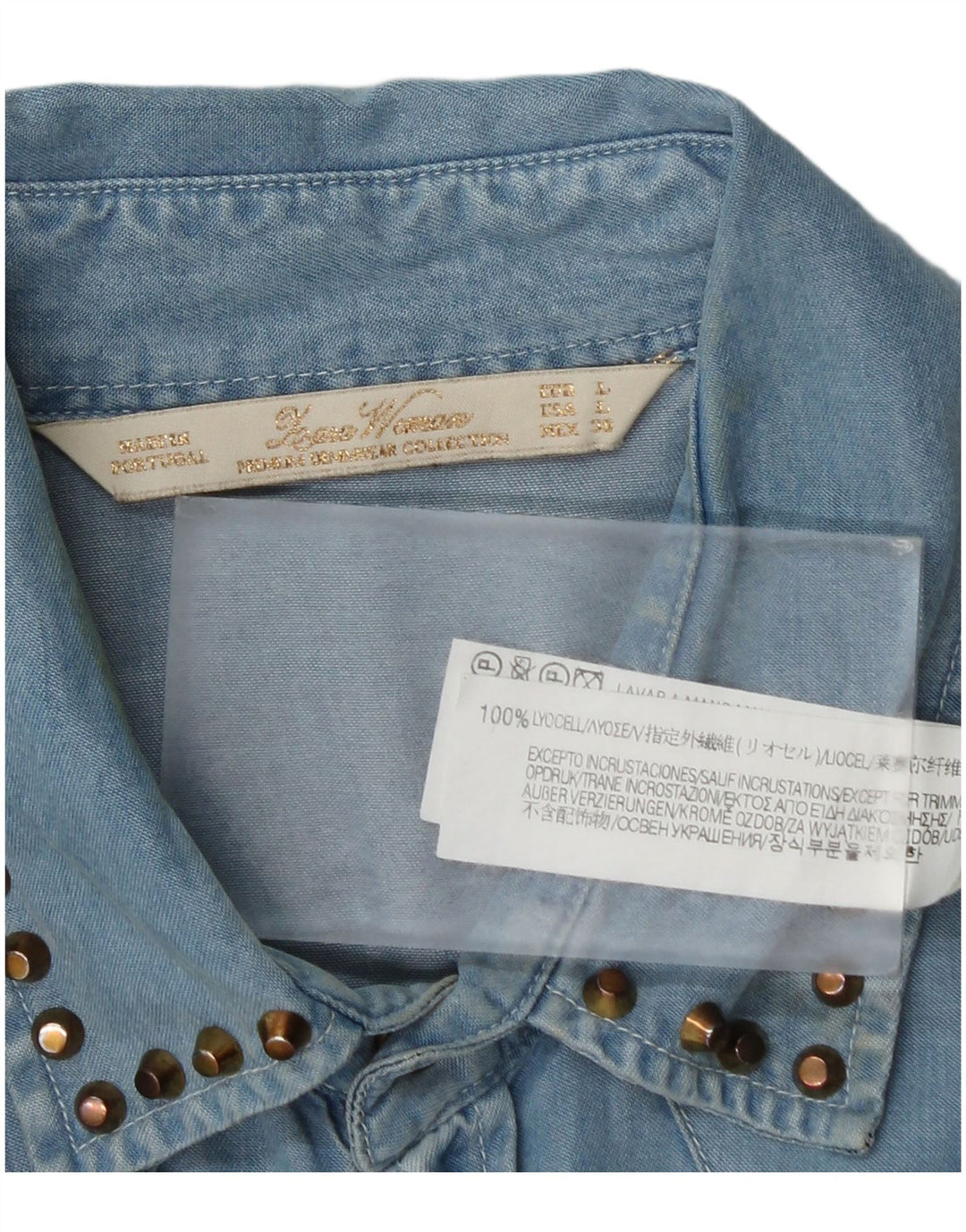 Женская джинсовая рубашка Zara UK 16, большая синяя лиоцелл