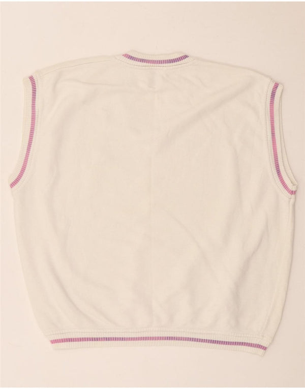 Винтажная женская майка без рукавов UK 18 XL, белый хлопок