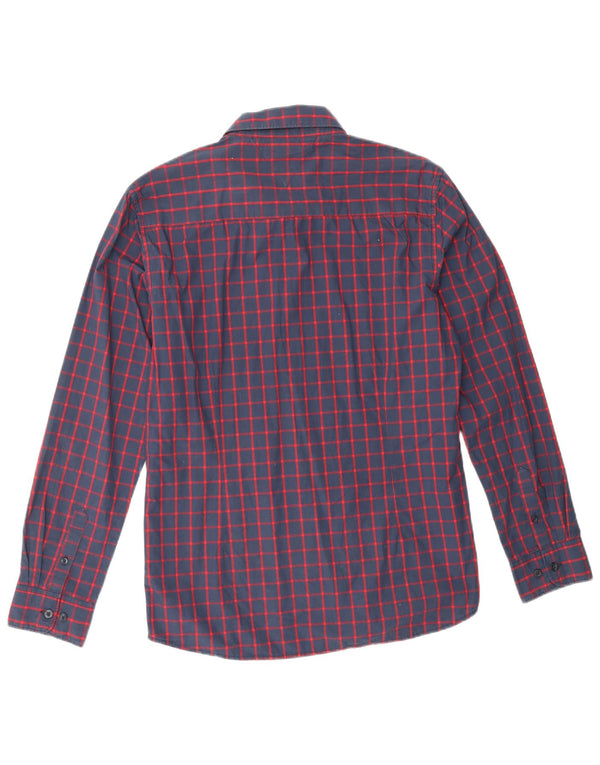 TOMMY HILFIGER Boys Shirt 15-16 Years Navy Blue Check Cotton