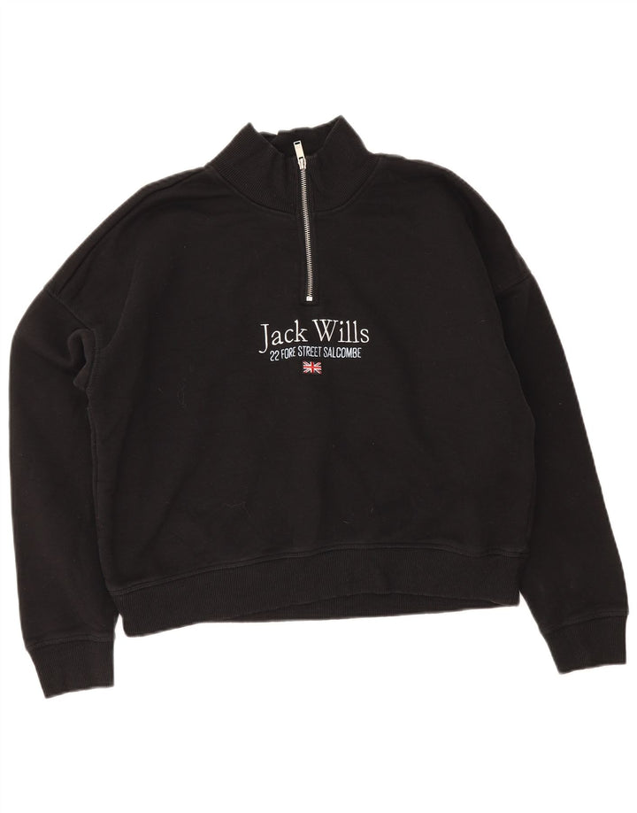 Женский свитер оверсайз с рисунком Jack Wills UK 12, средний черный