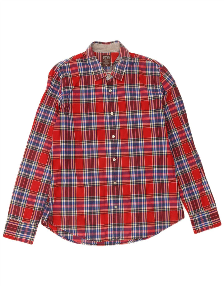 Tommy Hilfiger Мужская рубашка XL в красную клетку из хлопка