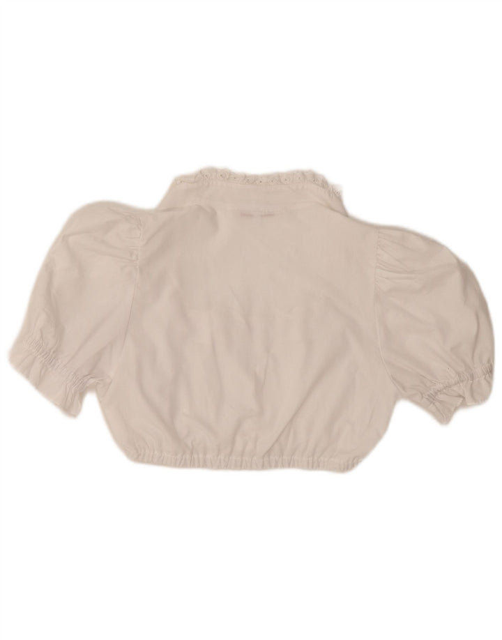 Женская укороченная блузка с короткими рукавами Country, цвет EU 36, маленький белый полиэстер