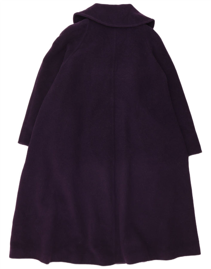 Винтажное женское пальто большого размера UK 14, большое фиолетовое из натуральной шерсти