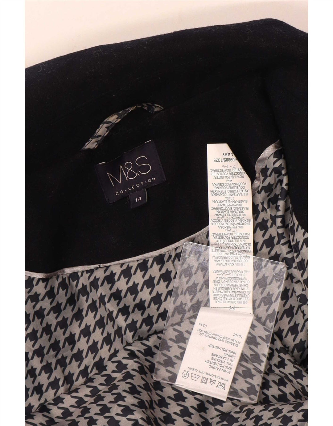 Женский бомбер Marks & Spencer UK 14, большой темно-синий полиэстер