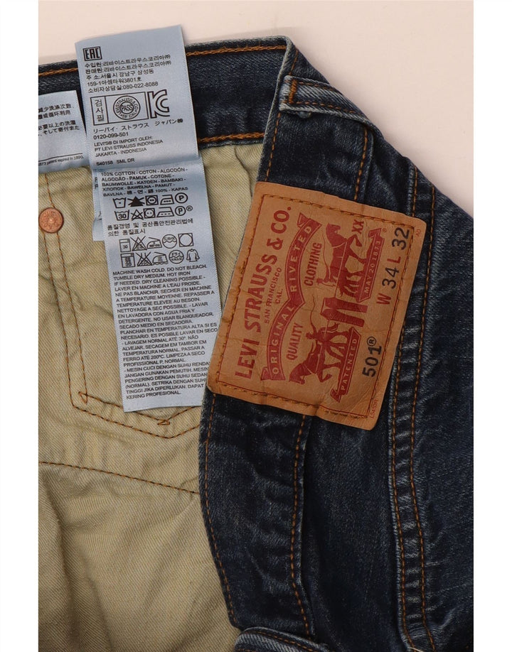 Мужские прямые джинсы Levi's 501 W34 L32 синие, хлопок