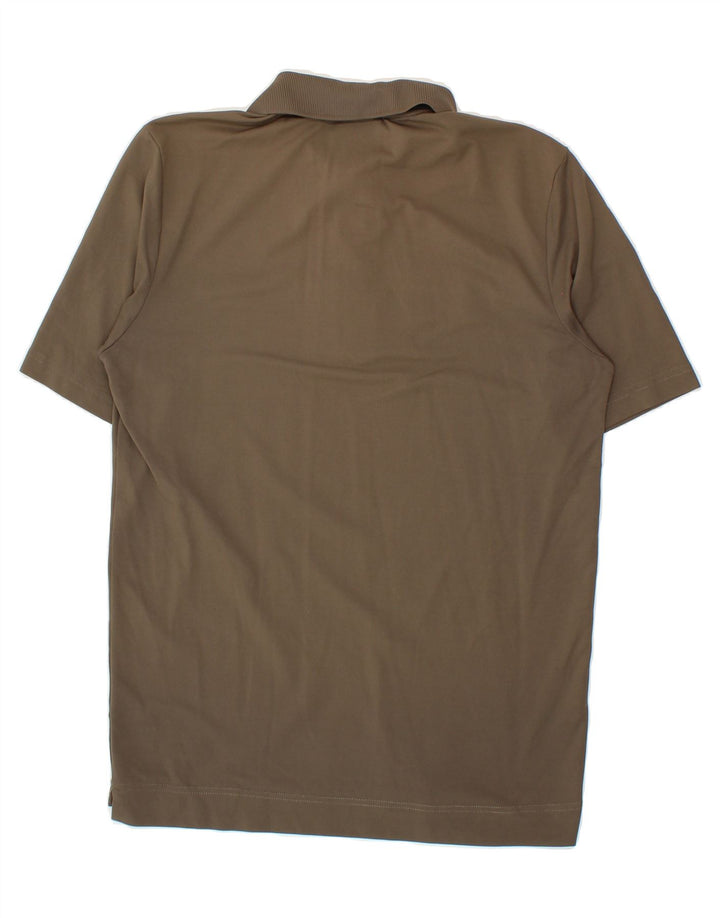 CHERVO Mens Graphic Polo Shirt IT 48 Small Khaki Polyamide Vintage Chervo and Second-Hand Chervo from Messina Hembry 