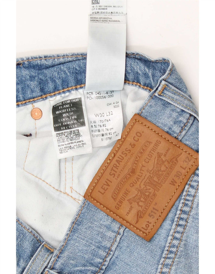 Мужские джинсы Levi's Slim 511 W30 L32 синие, хлопок