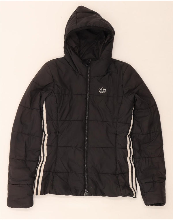 Женская утепленная куртка Adidas с капюшоном UK 6 XS, черный полиэстер