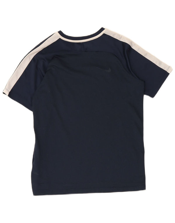 Футболка Nike Dri Fit для мальчиков, топ 13–14 лет, темно-синий, полиэстер с цветными блоками