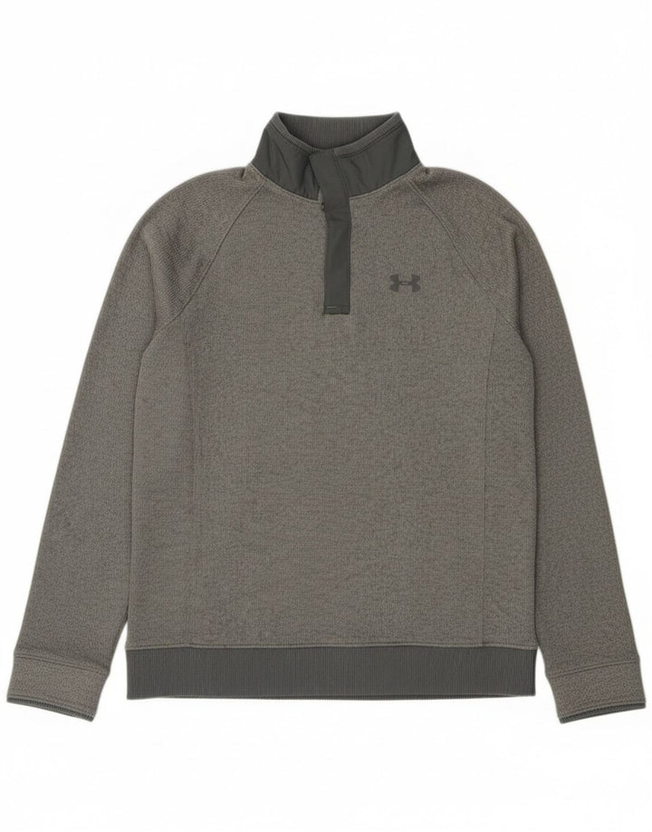 Толстовка с воротником на пуговицах для мальчиков Under Armour, джемпер, 11–12 лет, большой серый