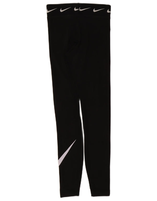Nike Womens Graphic Leggings UK 4 XS  Black Cotton
