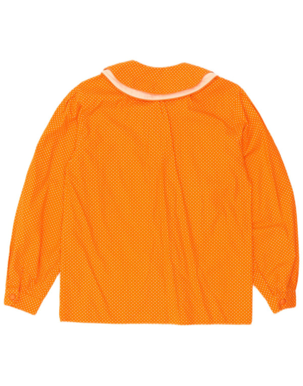 Женская рубашка Benetton UK 18 XL, хлопок в оранжевые пятна