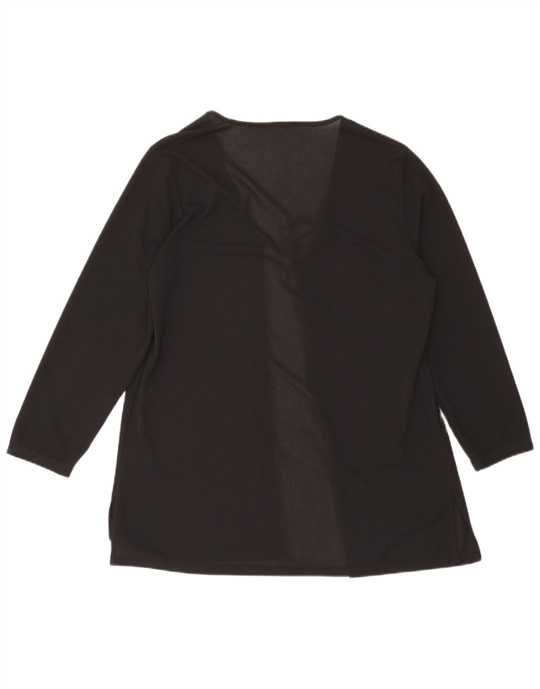 Винтажный женский кардиган с длинными рукавами, Великобритания 16, большой черный полиэстер