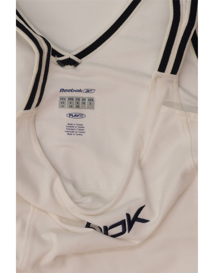 Женское теннисное платье с рисунком REEBOK UK 10, маленькое белое