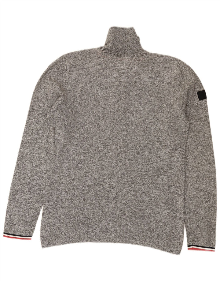 Мужской джемпер с воротником на молнии Jack & Jones, маленький серый в крапинку