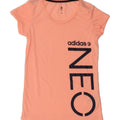ADIDAS Womens Neo Graphic T-Shirt Top UK 12 Medium Pink Polyester Vintage Adidas and Second-Hand Adidas from Messina Hembry 