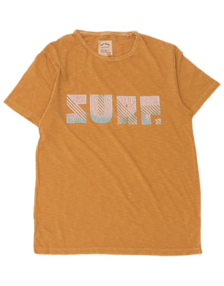 Мужская футболка FAT FACE с рисунком, маленький желтый хлопковый крапчатый топ