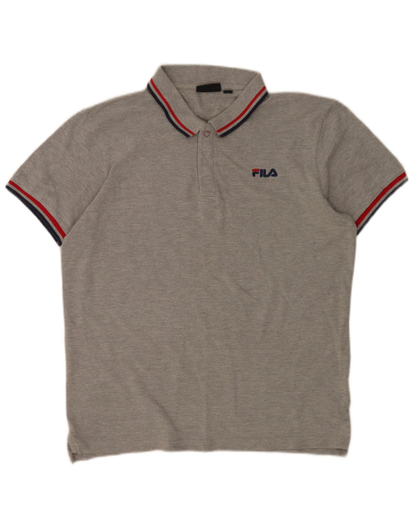 Fila Mens Polo Shirt Medium Grey Cotton