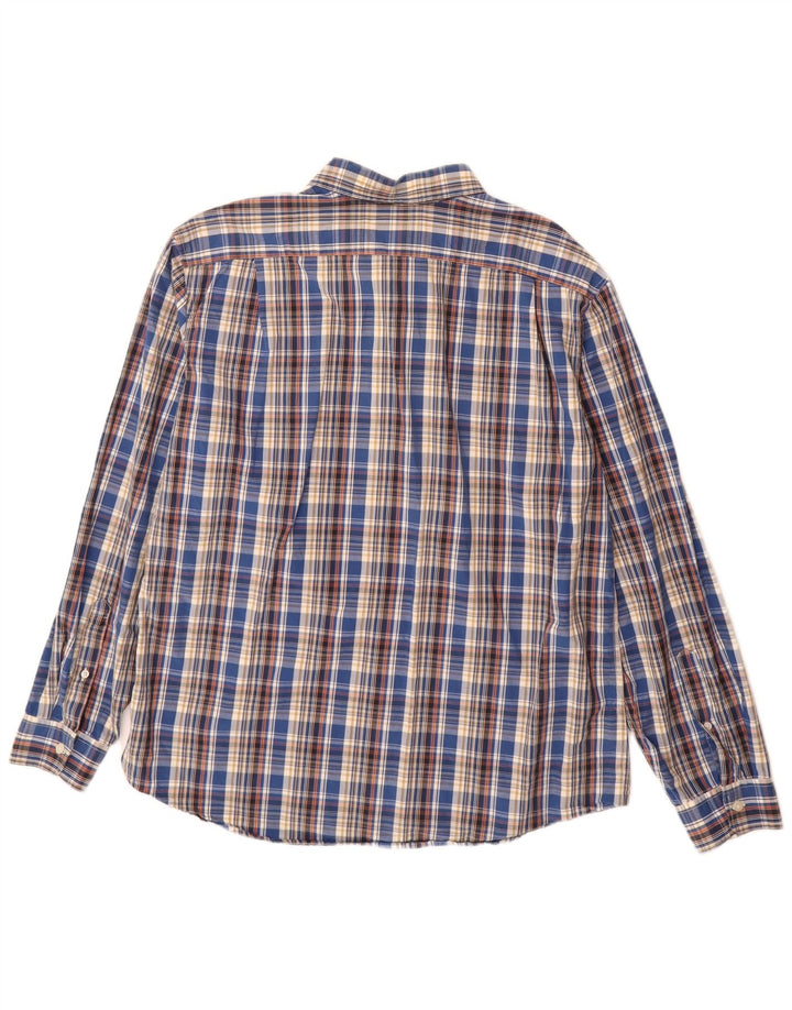 Мужская рубашка классического кроя Eddie Bauer, большая синяя клетка, хлопок