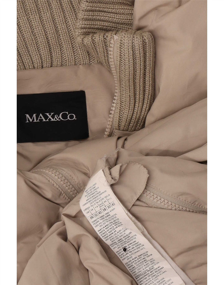 Женская стеганая куртка Max & Co. UK 10, маленький размер, бежевый полиэстер