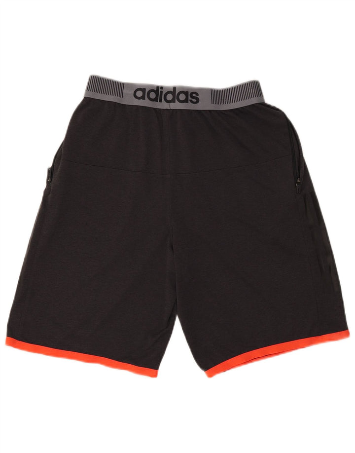 Мужские спортивные шорты Adidas с графическим рисунком среднего серого цвета с цветными блоками