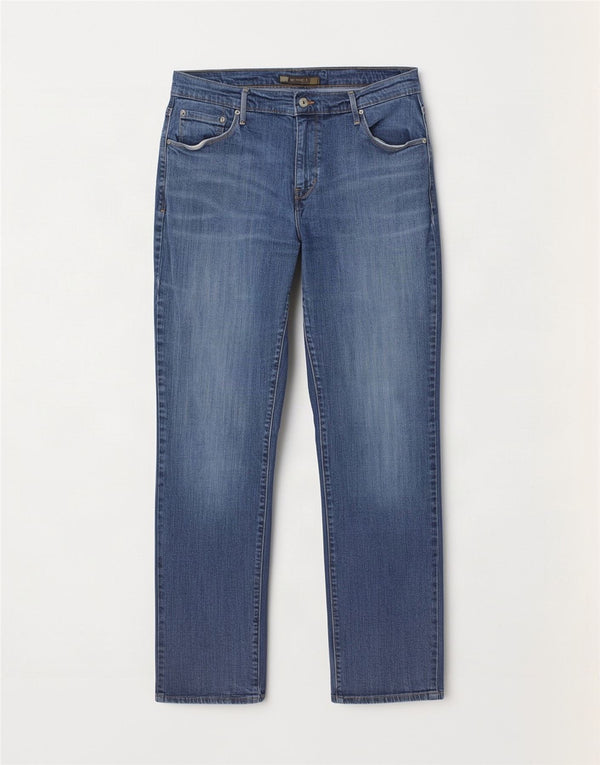 Женские прямые джинсы Levi's 505, США 14, XL, W32, L32, синий хлопок