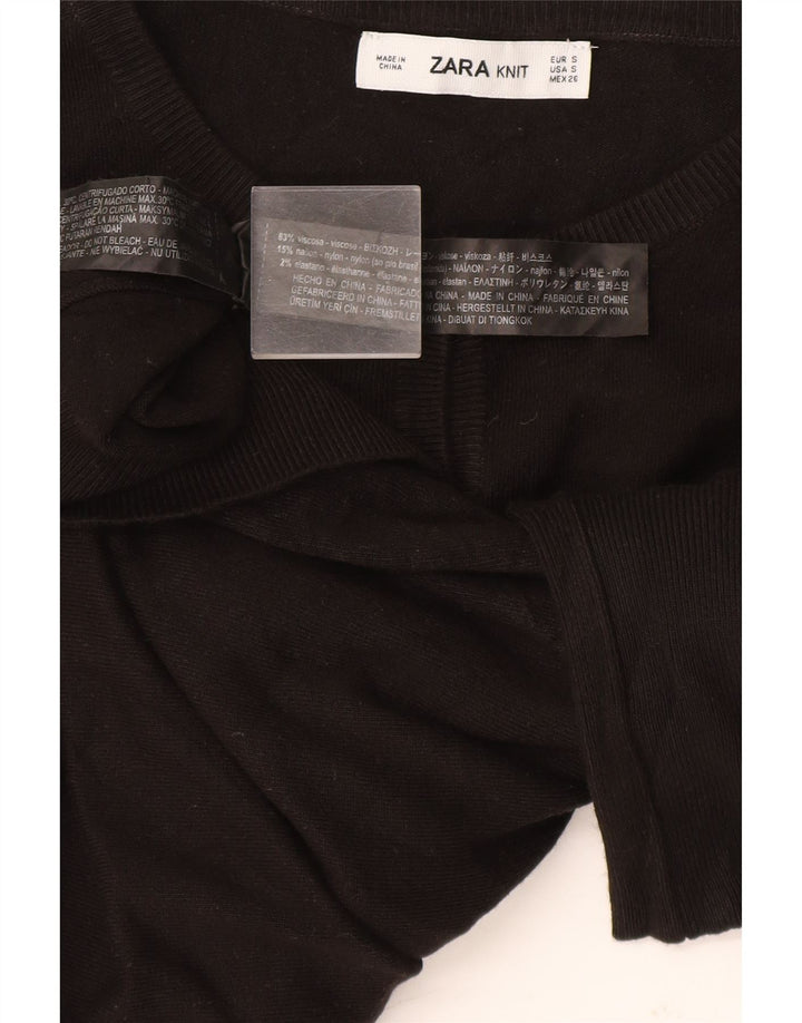 Женский кардиган Zara UK 10, маленький черный вискоза