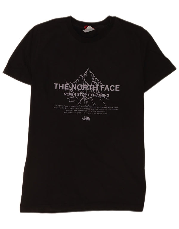 Футболка с рисунком The North Face для мальчиков, топ 13–14 лет, размер XL, черный хлопок