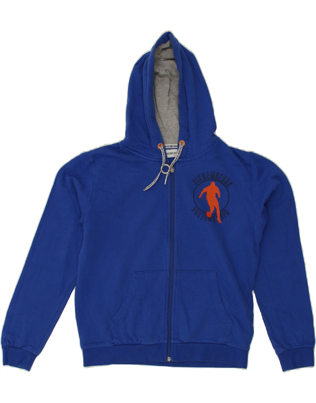 BIKKEMBERGS Boys Graphic Zip Hoodie Sweater 11-12 Years Navy Blue Cotton | Vintage Bikkembergs | Thrift | Second-Hand Bikkembergs | Used Clothing | Messina Hembry 